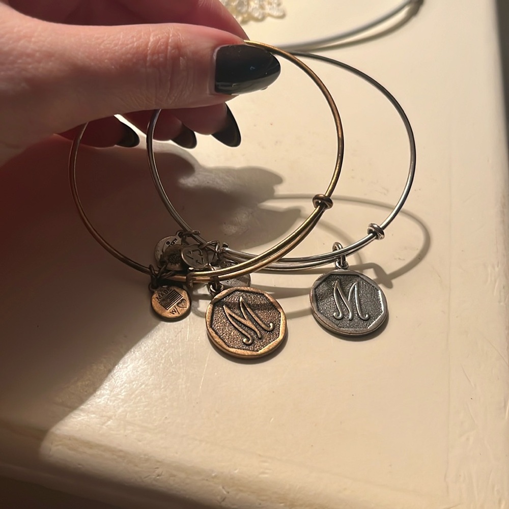 Alex and Ani charm bracelets LETTER M